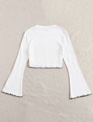 RIBBED WAVY HEM TSHIRT