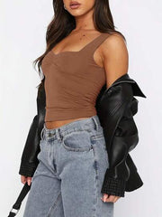 SOLID COLOR SLEEVELESS TANK TOP