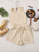 SCOOP NECK TANK TOP AND TRACK SHORTS
