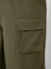 OLIVE FLAP POCKET CARGO PANTS