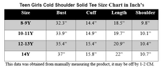 TEEN GIRLS COLD SHOULDER SOLID TEE
