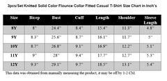 MULTICOLOR 3PCS/SET FLOUNCE COLLAR FITTED CASUAL T-SHIRT