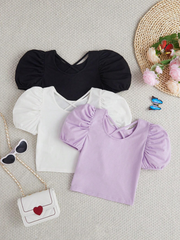 MULTICOLOR BUBBLE SHORT SLEEVE CASUAL T-SHIRT