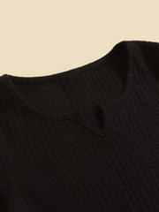 TWEEN GIRL 3PCS LETTUCE TRIM RIB KNIT TEE