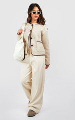 BOUCLE CONTRAST DETAIL JACKET