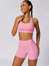 PINK WOMEN'S WORKOUT SET TANK TOP FITNESS SET