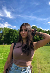 BROWN DRAWSTRING RUCHED SIDE CROP TANK TOP