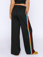 RAINBOW STRIPED TAPE SIDE FLARE LEG TROUSERS