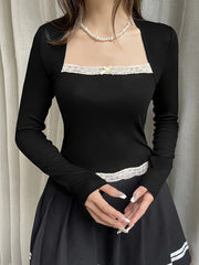 LACE SQUARE NECK CROP TOP