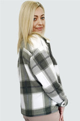 PLUS KHAKI CHECKED POCKET FRONT SHACKET