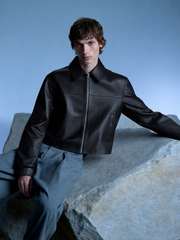 UNISEX WINE LEATHER JACKET
