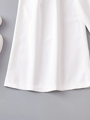 BLACK AND WHITE TWEEN GIRL ROUND NECK TOP & BELTED WIDE LEG PANTS