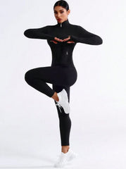 Women's Zipper Half-Zip Slim Fit Sports Set