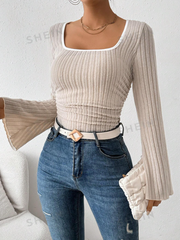Women's Ribbed Long Sleeve T-Shirt