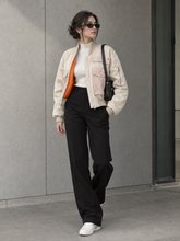WOMEN’S CONTRAST UTILITY BOMBER JACKET