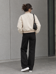 WOMEN’S CONTRAST UTILITY BOMBER JACKET