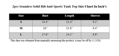 2PCS SEAMLESS SOLID RIB-KNIT SPORTS TANK TOP