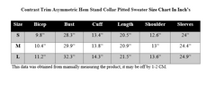 CONTRAST TRIM ASYMMETRIC HEM STAND COLLAR PITTED TEE