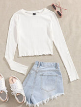 LETTUCE TRIM SOLID CROP TOP