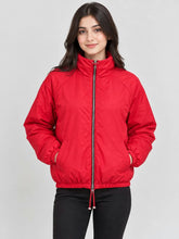 SCARLET PADDED BOMBER JACKET
