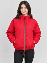 SCARLET PADDED BOMBER JACKET