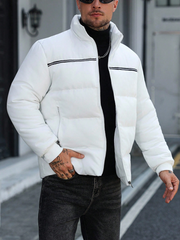 MEN'S STRIPED ZIP-UP CASUAL JACKET