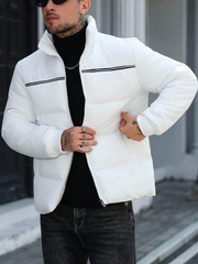 MEN'S STRIPED ZIP-UP CASUAL JACKET