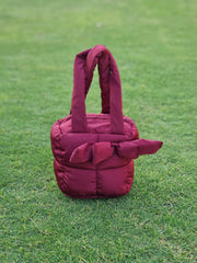 Puffer Bag Bow Tote Bag