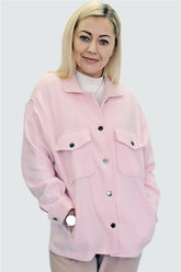 PLUS BABY PINK POCKET FRONT SHACKET