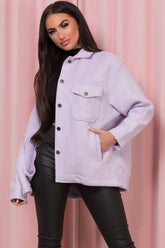 PLUS LILAC POCKET FRONT SHACKET