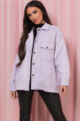 PLUS LILAC POCKET FRONT SHACKET