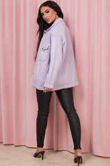 PLUS LILAC POCKET FRONT SHACKET