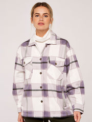 PLUS LILAC CHECKED POCKET FRONT SHACKET