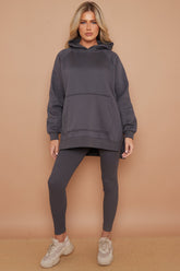 OVERSIZED SPLIT SIDES HOODIE AND LEGGINGS SUIT
