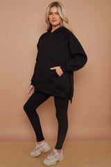 OVERSIZED SPLIT SIDES HOODIE AND LEGGINGS SUIT