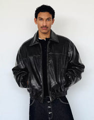 MEN'S LEATHER EFFECT JACKET