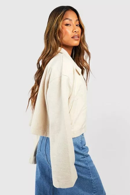 ZIP THROUGH COLLARED JACKET