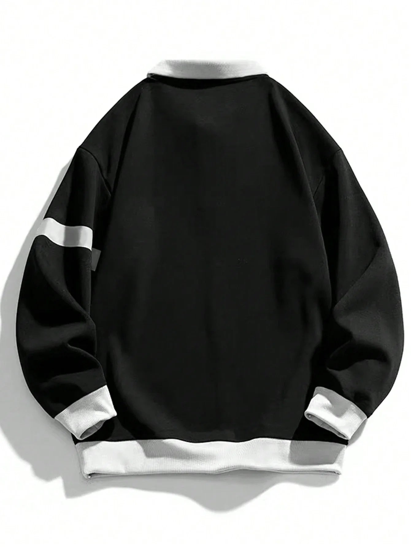 MEN'S CONTRAST COLORBLOCK COLLAR LONG SLEEVE HALF-ZIP SWEATSHIRT