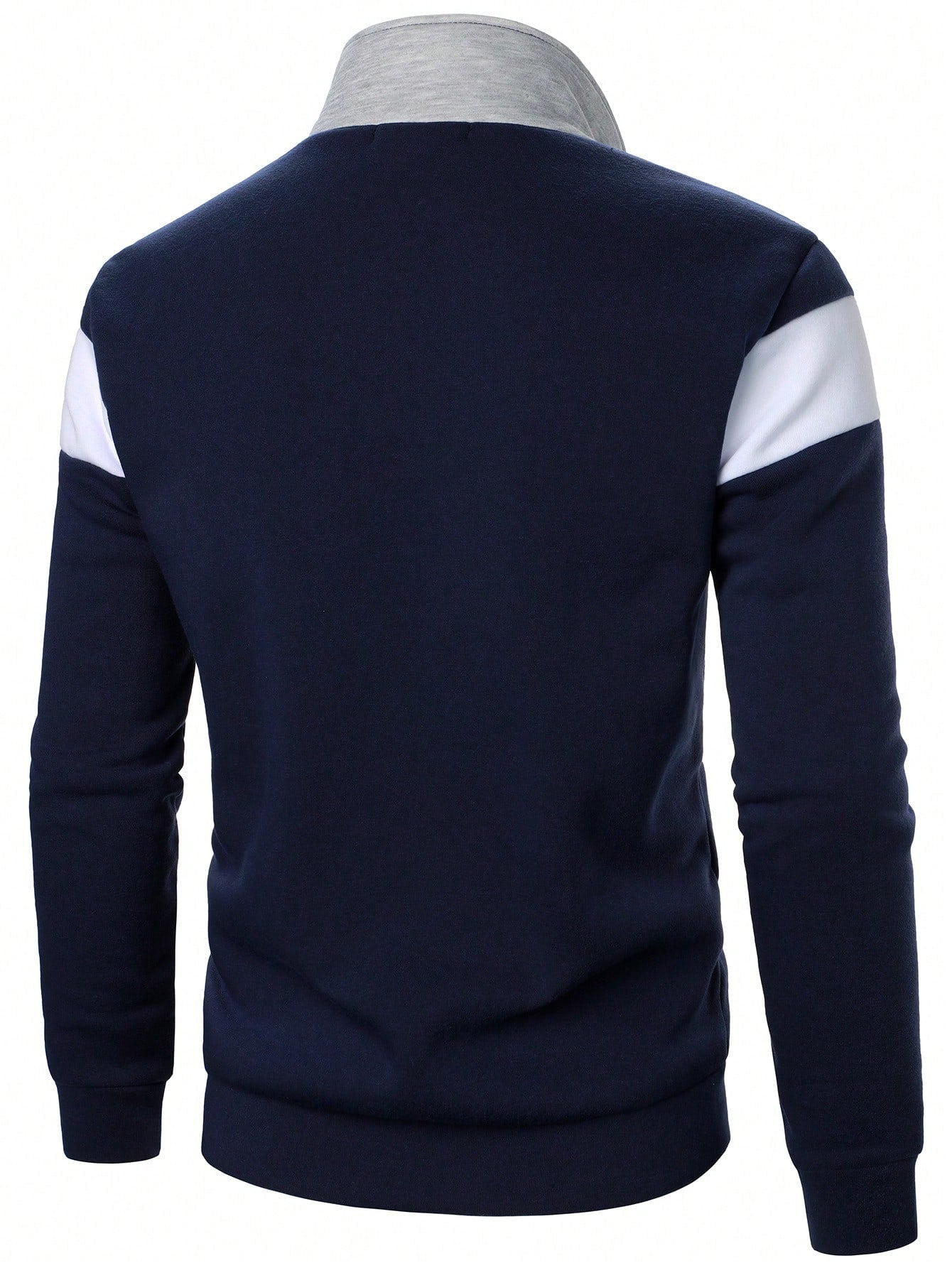MEN COLOR BLOCK ZIP UP SWEATSHIRT