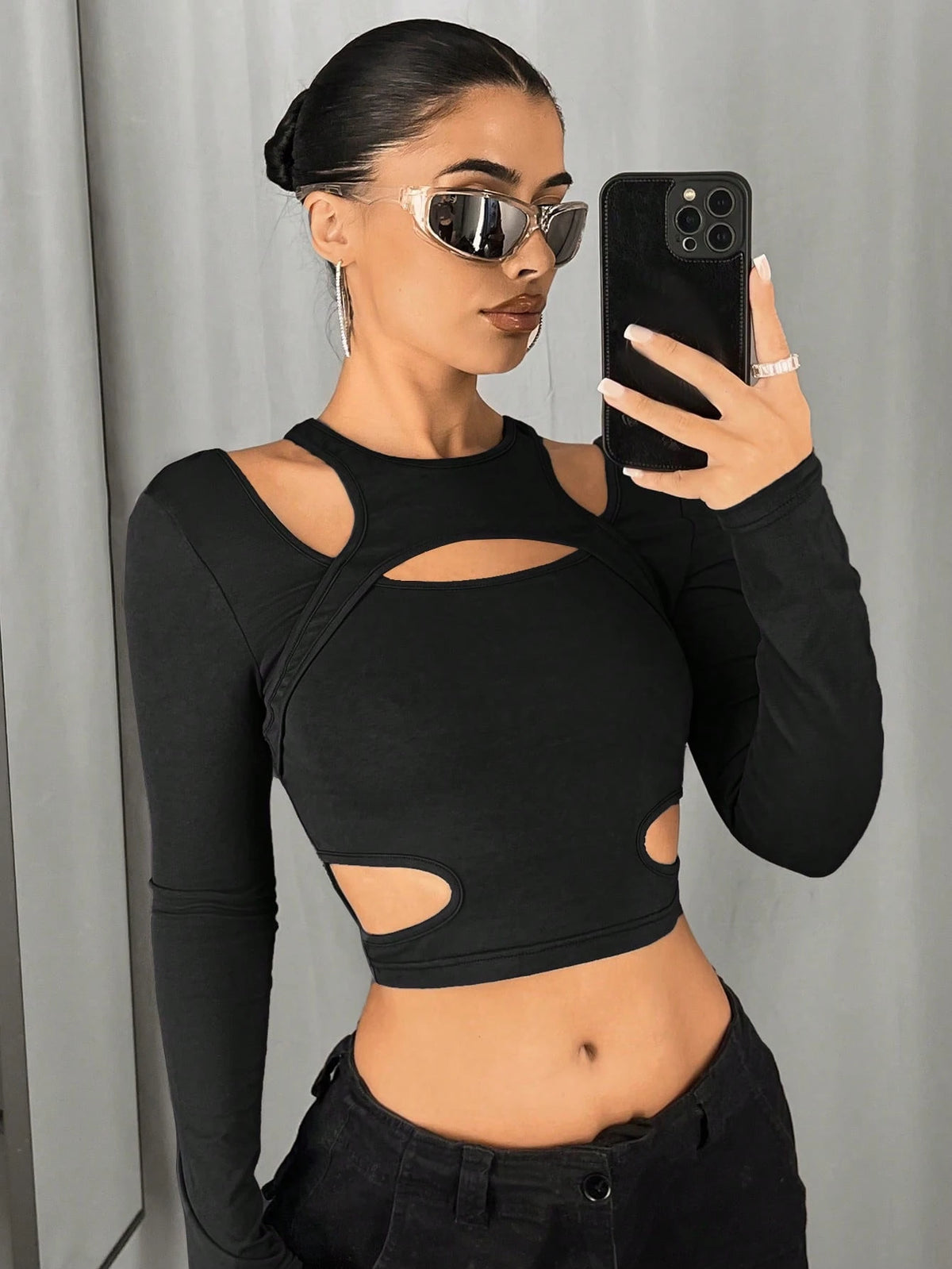 CROPPED HOLLOW OUT TOP