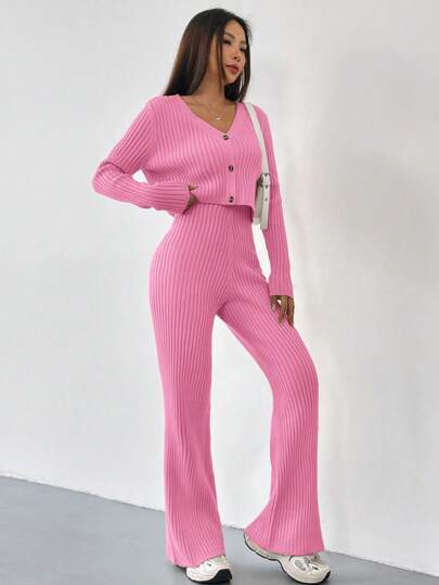 RIBBED KNIT COORD SET