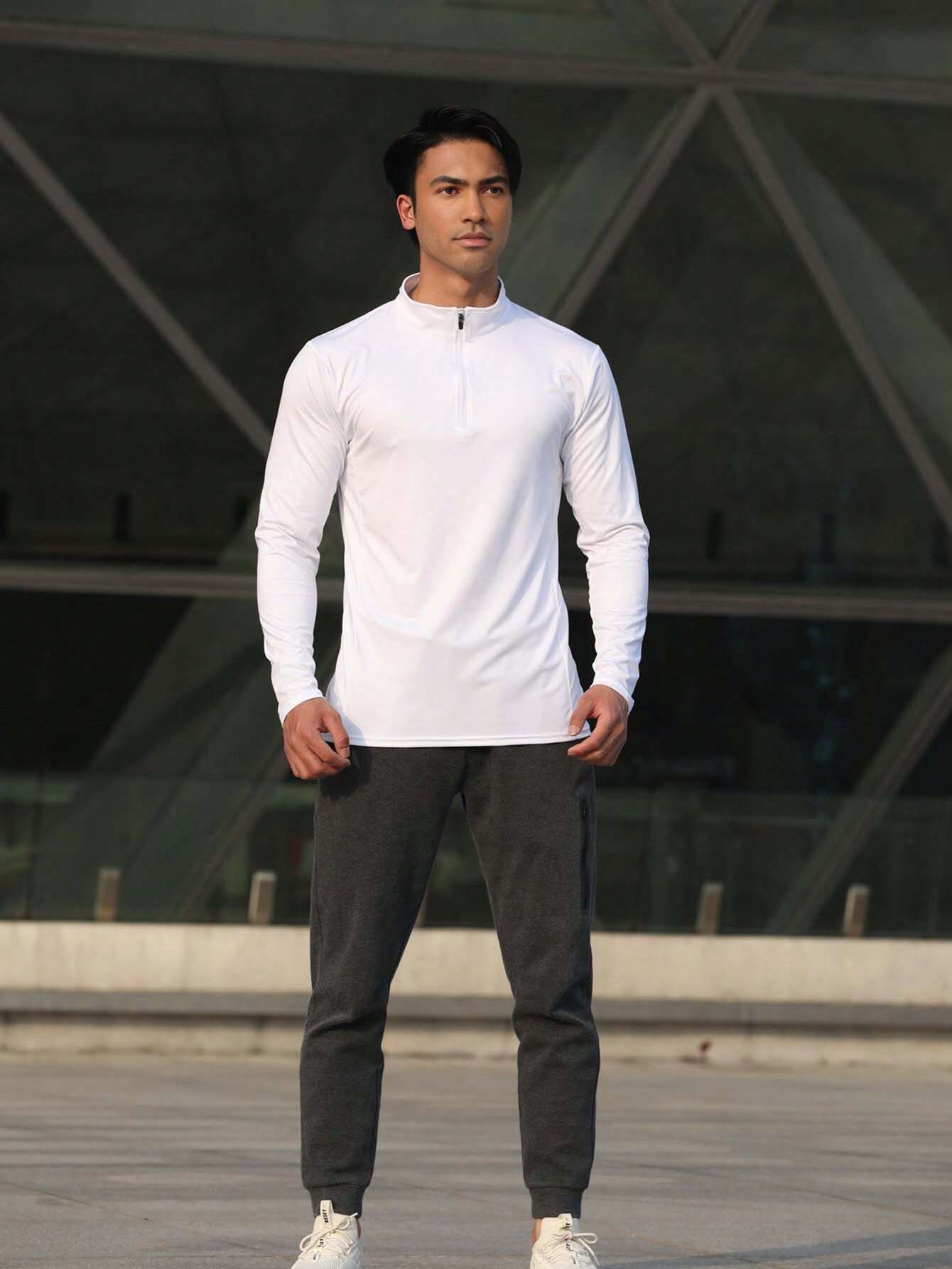 LIGHTWEIGHT STAND COLLAR ZIPPER CASUAL SLIM FIT SPORTS SHIRT
