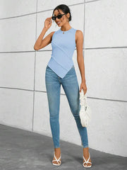 Women's Casual Asymmetric Design Cut Out Tank Top