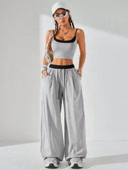 CASUAL SPORT KNIT TWO FAKE PIECES TANK TOP & PANTS