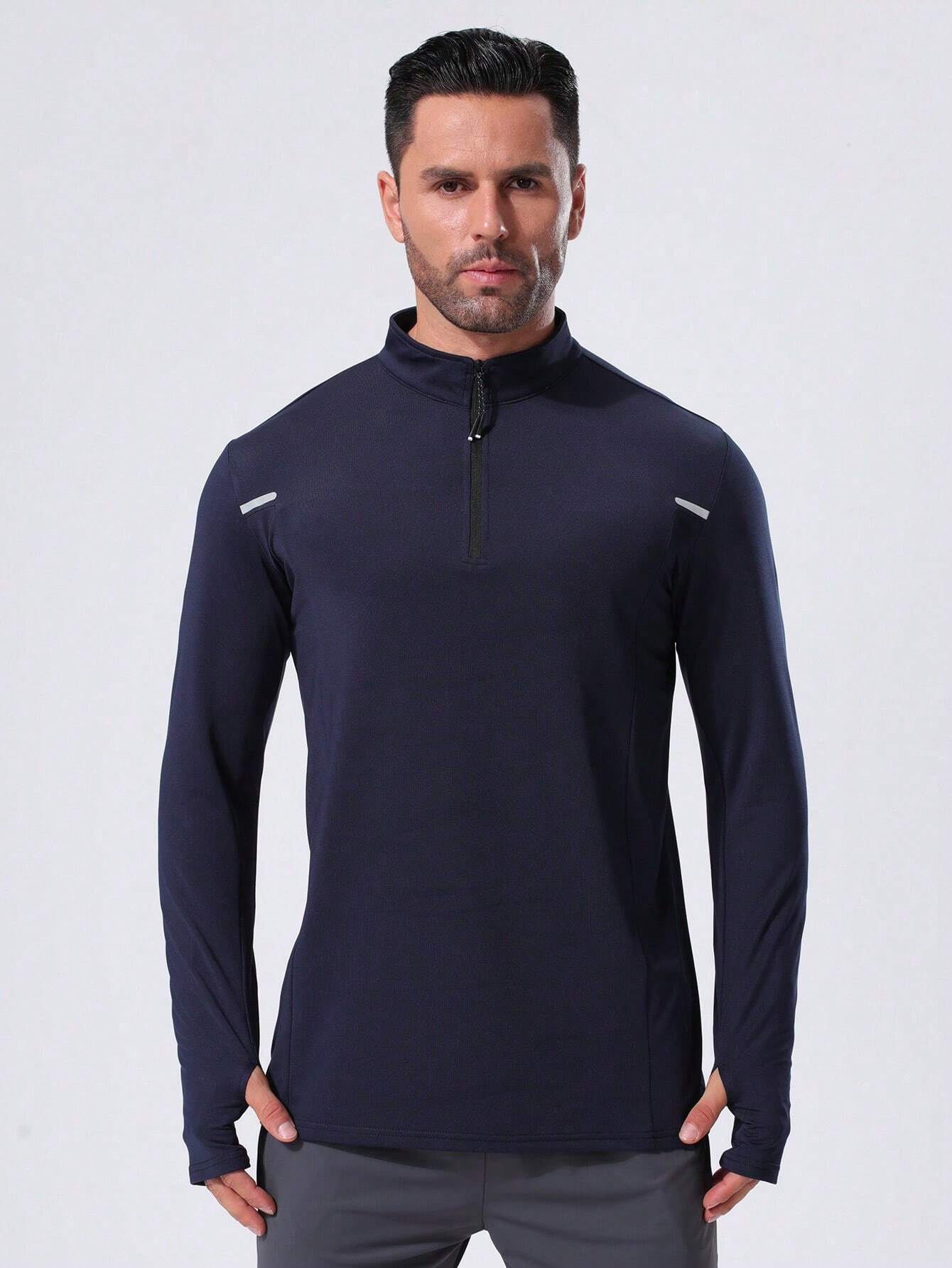 MEN QUARTER-ZIP ARMHOLE SPORTS SWEATSHIRT