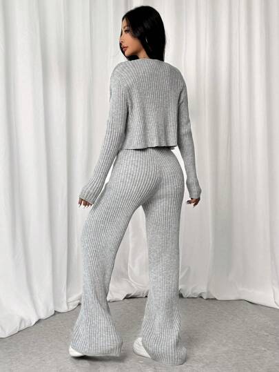 RIBBED KNIT COORD SET