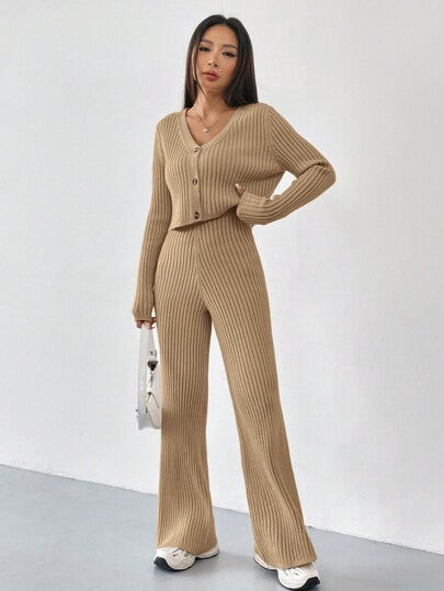 RIBBED KNIT COORD SET