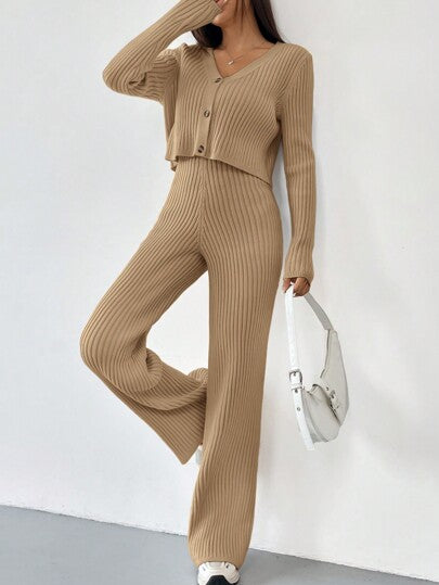 RIBBED KNIT COORD SET