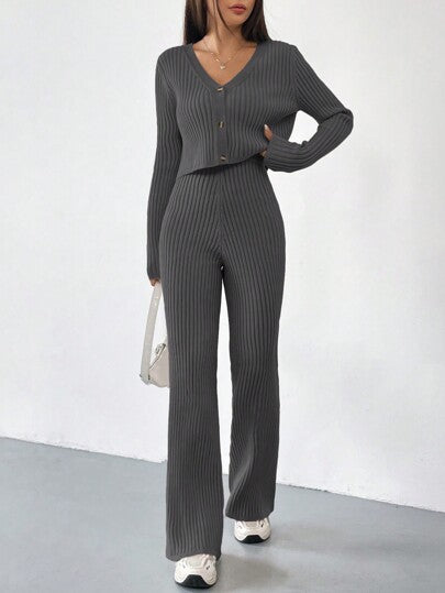 RIBBED KNIT COORD SET