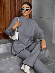 Women's Simple Casual Knit Sweater Set